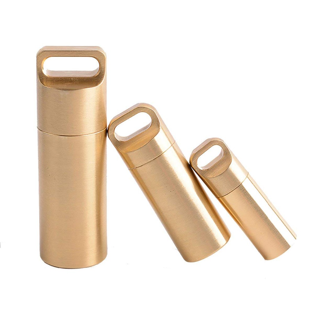 Pill Fob Capsule - Brass Kín Kín Nước Lưu Trữ