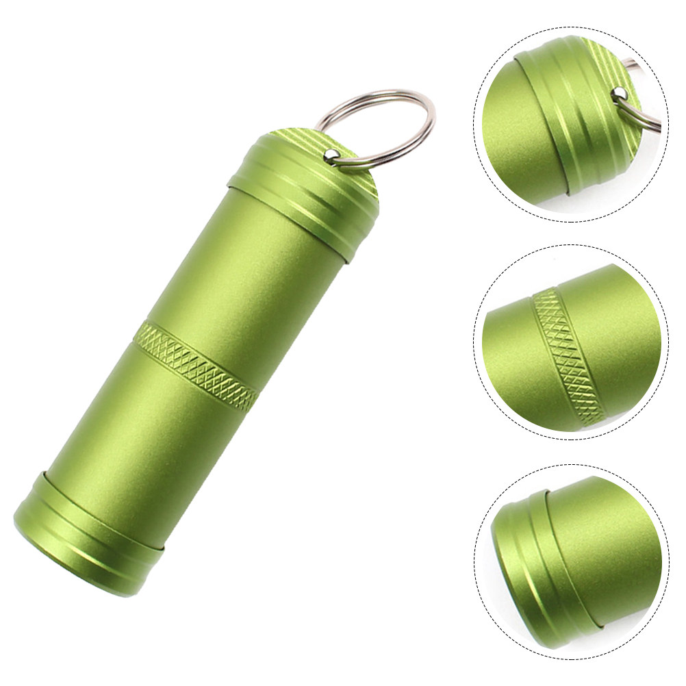 Pill Fob Capsule - 1Pcs Titanium Alloy Waterproof Pill Holder
