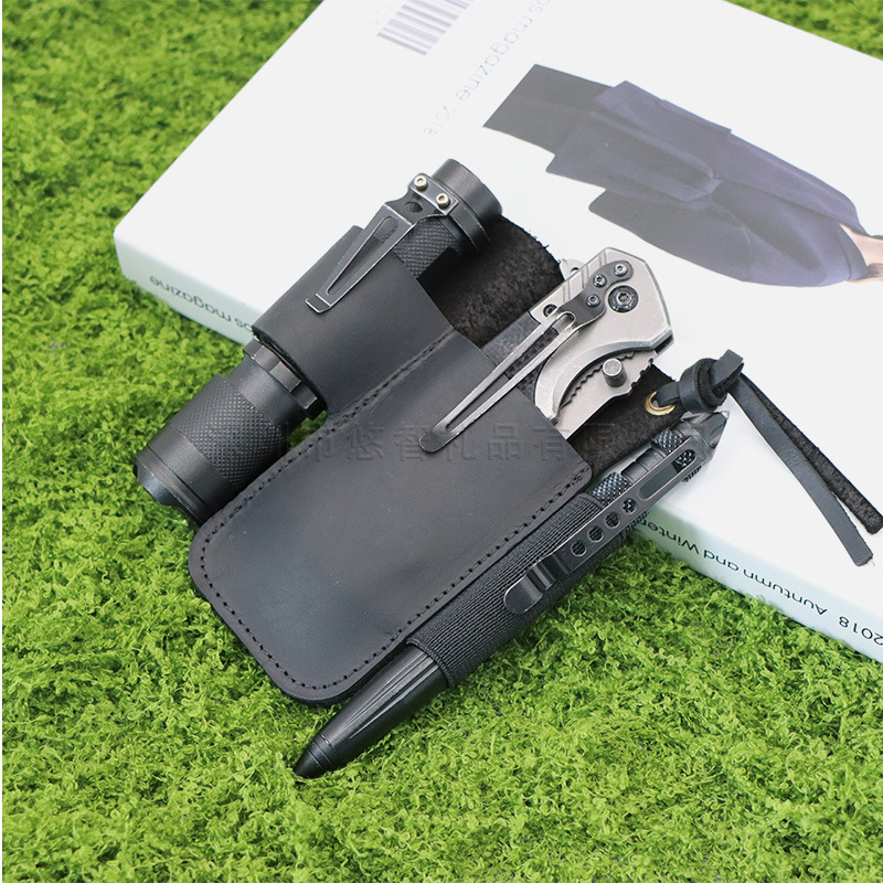 Leather EDC Tool Pouch Outdoor - đánh giá và giá Edc Carry Flashlight