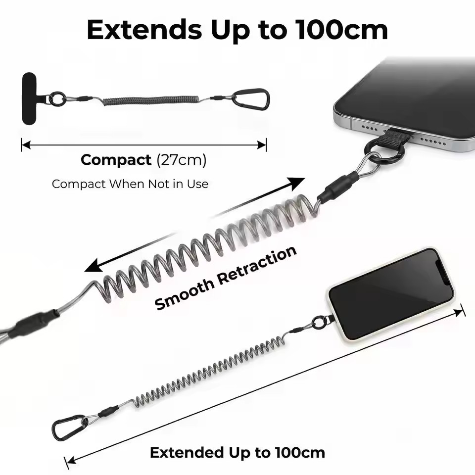 Anti-Lost Flexible Phone Ropes - đánh giá và giá Carabiner Keychain